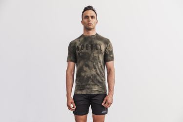 Nobull Tie-Dye Men's T Shirts Green | Australia (IX8479)